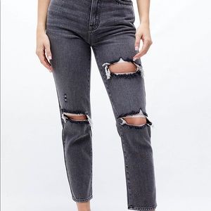 grey pacsun ripped mom jeans